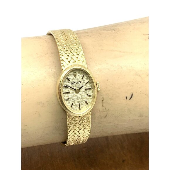 Rolex Women's Watch Vintage 8193 Cocktail 14k Gold 1400 Manual Wind Petite 15mm - Picture 13 of 16